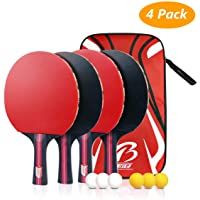 Los mejores  - Tencoz Juego de Tenis de Mesa- Raquetas de Tenis de Mesa Profesionales 4 Raquetas de Ping Pong Alta Velocidad Juego de…